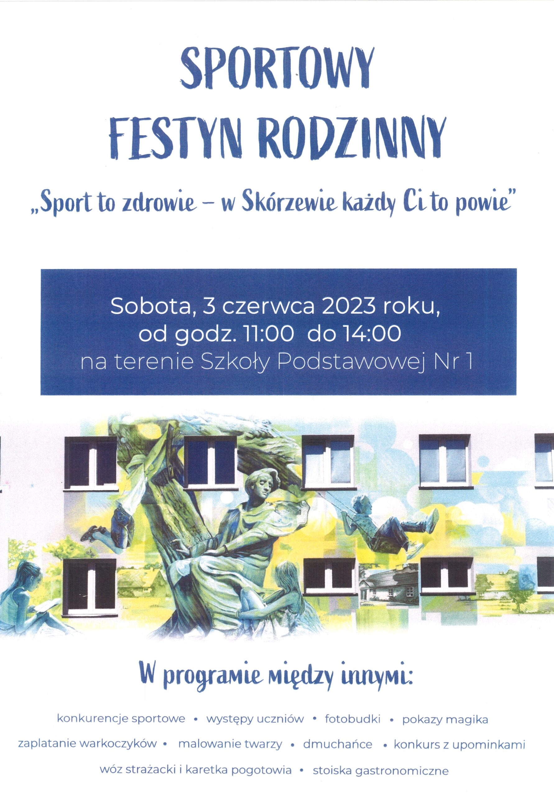 Już w najbliższą sobotę, 3 czerwca, o godzinie 11 na boisku przy Szkole Podstawowej nr 1 im. Fryderyka Chopina w Skórzewie startujemy z najlepszą zabawą dla wszystkich małych i dużych. Mamy przygotowanych dla Was wiele atrakcji, dużo pysznego jedzenia, a także niesamowite nagrody od wspaniałych sponsorów, którzy wsparli nasz festyn. Ponad 400 nagród gwarantowanych i […]